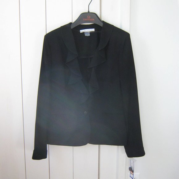 NWT Black Nygard Jacket with Ruffle Collar - Picture 1 of 6
